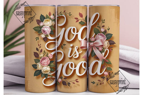 God Is Good 20oz Tumbler Wrap Sublimation sassyprint 