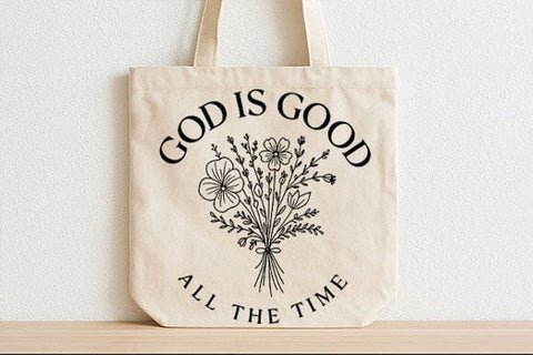 God Is Good All The Time PNG Floral Christian Faith Line Art SVG BillahCrafts 
