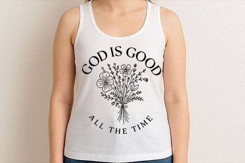 God Is Good All The Time PNG Floral Christian Faith Line Art SVG BillahCrafts 