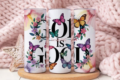 God Is Good Butterfly 20oz Tumbler Wrap Sublimation DesignSVG 