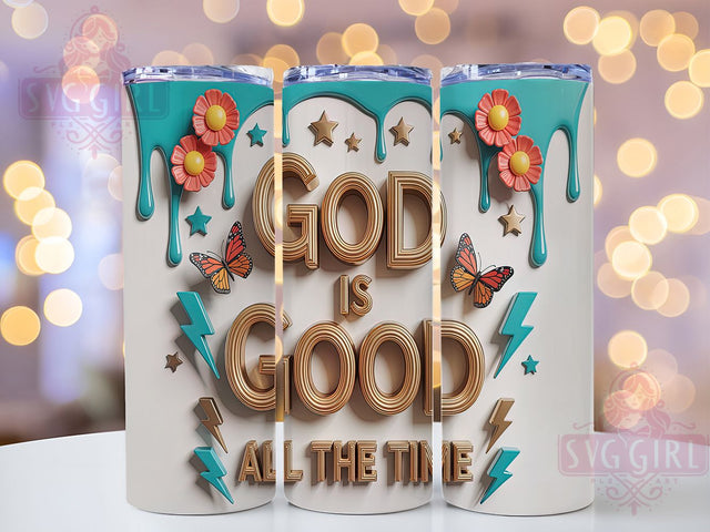 God Is Good Christian Tumbler, Christian Tumbler Wrap, 20oz Sublimation Design, Religious Cup Design, Inspirational Tumbler, Faith-Based Tumbler, Inflated Text Tumbler Sublimation SvggirlplusArt 