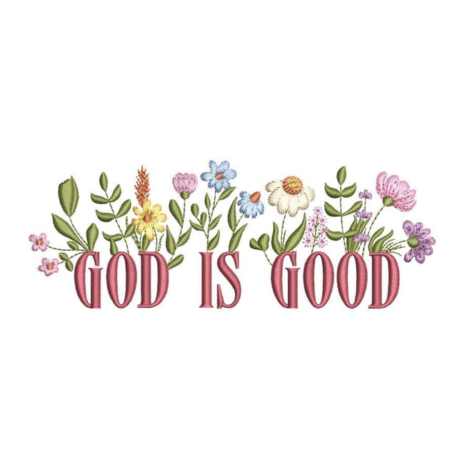 God is Good Embroidery Design, 3 sizes, Instant Download Embroidery/Applique DESIGNS Nino Nadaraia 