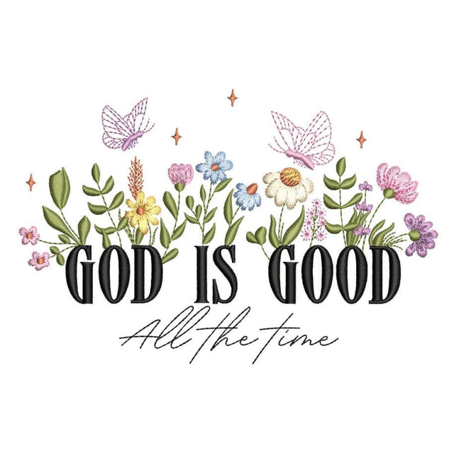 God is Good Embroidery Design, 3 sizes, Instant Download Embroidery/Applique DESIGNS Nino Nadaraia 