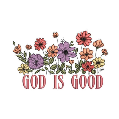 God is Good Embroidery Design, 3 sizes, Instant Download Embroidery/Applique DESIGNS Nino Nadaraia 