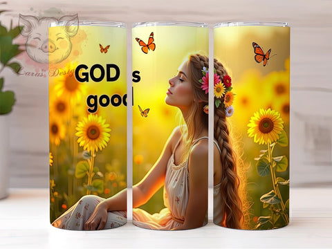 God is Good Tumbler, Bible Verse Tumbler Wrap, 20oz Sublimation Design, Christian Tumbler PNG, Inspirational Bible Tumbler, Digital Download Tumbler, Faith-Based Tumbler Design Sublimation Lara' s Designs 