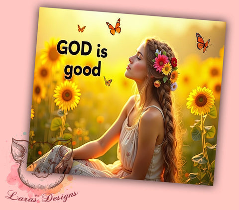 God is Good Tumbler, Bible Verse Tumbler Wrap, 20oz Sublimation Design, Christian Tumbler PNG, Inspirational Bible Tumbler, Digital Download Tumbler, Faith-Based Tumbler Design Sublimation Lara' s Designs 
