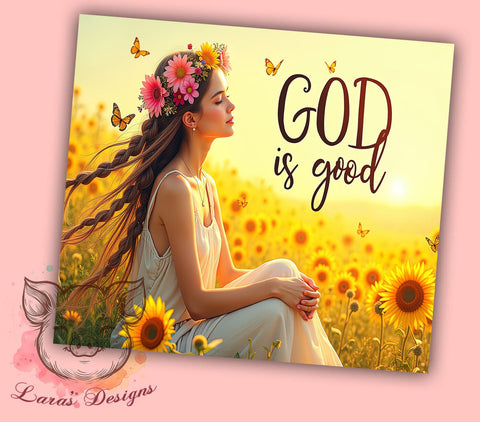 God is Good Tumbler, Bible Verse Tumbler Wrap, 20oz Sublimation Design, Christian Tumbler PNG, Inspirational Bible Tumbler, Digital Download Tumbler, Faith-Based Tumbler Design Sublimation Lara' s Designs 