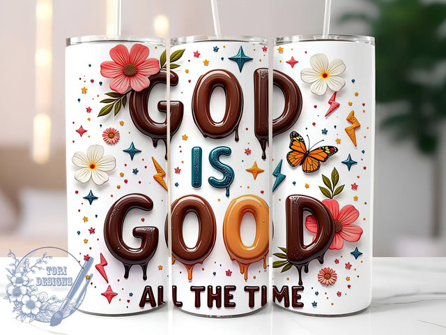 God Is Good Tumbler, Bible Verse Tumbler Wrap, Christian Tumbler, 20oz Tumbler, Sublimation Design, Jesus Gift, Faith-Based Decor, Inspirational Tumbler Sublimation ToriDesigns 