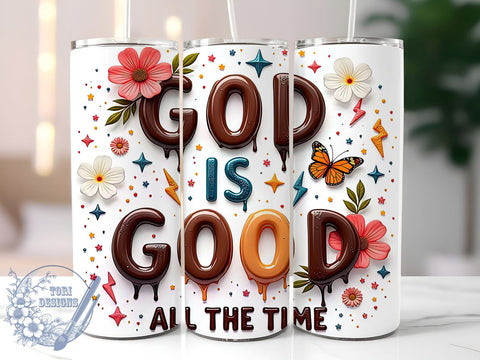 God Is Good Tumbler, Bible Verse Tumbler Wrap, Christian Tumbler, 20oz Tumbler, Sublimation Design, Jesus Gift, Faith-Based Decor, Inspirational Tumbler Sublimation ToriDesigns 