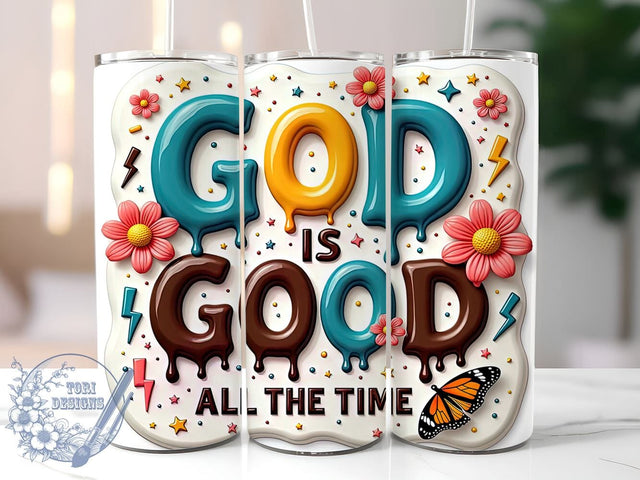 God Is Good Tumbler, Bible Verse Tumbler Wrap, Christian Tumbler, 20oz Tumbler, Sublimation Design, Jesus Gift, Faith-Based Decor, Inspirational Tumbler Sublimation ToriDesigns 