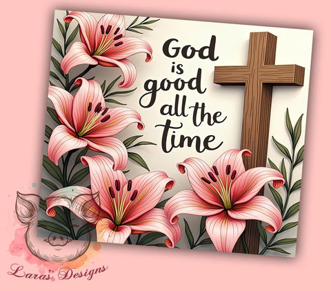 God is Good Tumbler, Christian Bible Verse, Inspirational Drinkware, 20oz Sublimation Wrap, Faith-Based Gift, Jesus Quote Tumbler, Religious Decor Sublimation Lara' s Designs 