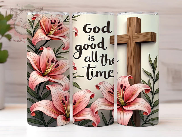God is Good Tumbler, Christian Bible Verse, Inspirational Drinkware, 20oz Sublimation Wrap, Faith-Based Gift, Jesus Quote Tumbler, Religious Decor Sublimation Lara' s Designs 