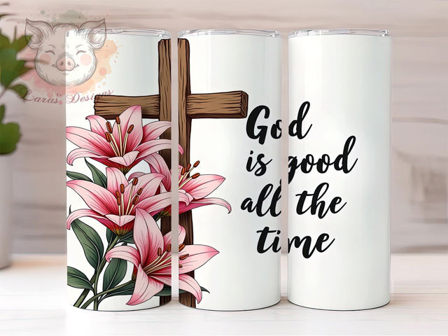 God is Good Tumbler, Christian Bible Verse, Inspirational Drinkware, 20oz Sublimation Wrap, Faith-Based Gift, Jesus Quote Tumbler, Religious Decor Sublimation Lara' s Designs 