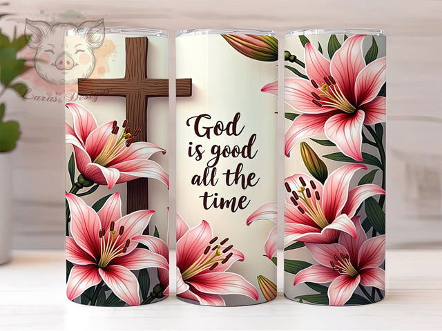 God is Good Tumbler, Christian Bible Verse, Inspirational Drinkware, 20oz Sublimation Wrap, Faith-Based Gift, Jesus Quote Tumbler, Religious Decor Sublimation Lara' s Designs 