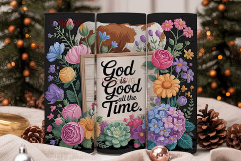 God Is Good Tumbler Wrap Sublimation DesignSVG 