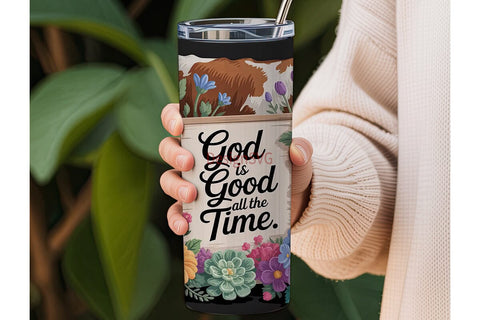God Is Good Tumbler Wrap Sublimation DesignSVG 