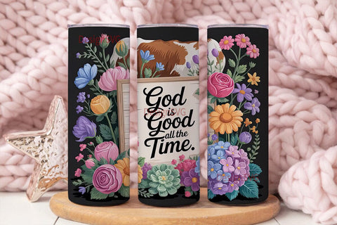 God Is Good Tumbler Wrap Sublimation DesignSVG 