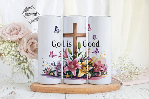 God is Good Tumbler Wrap Sublimation sassyprint 