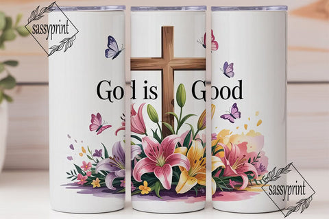 God is Good Tumbler Wrap Sublimation sassyprint 