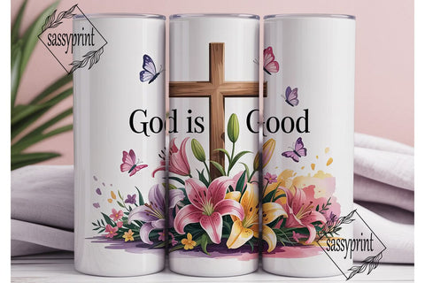 God is Good Tumbler Wrap Sublimation sassyprint 