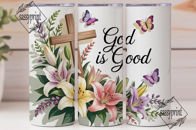 God is Good Tumbler Wrap Sublimation sassyprint 