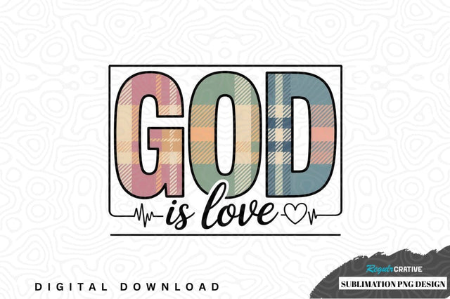 God is love plaid sublimation png design Sublimation Regulrcrative 