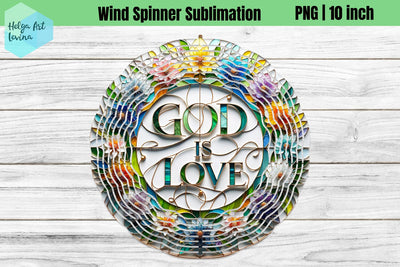 God is love, Religious, Wind Spinner Sublimation Sublimation Helga Art 