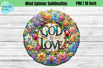 God is love, Religious, Wind Spinner Sublimation Sublimation Helga Art 
