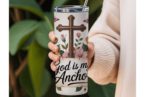 God Is My Anchor 20oz Tumbler Design Sublimation DesignSVG 