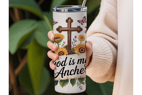 God Is My Anchor 20oz Tumbler Design Sublimation DesignSVG 
