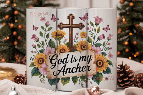 God Is My Anchor 20oz Tumbler Design Sublimation DesignSVG 