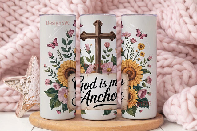 God Is My Anchor 20oz Tumbler Design Sublimation DesignSVG 