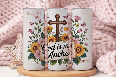 God Is My Anchor 20oz Tumbler Design Sublimation DesignSVG 