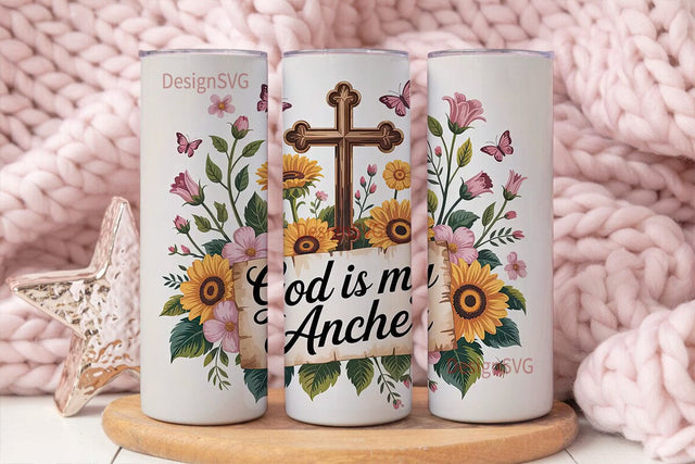 God Is My Anchor 20oz Tumbler Design Sublimation DesignSVG 