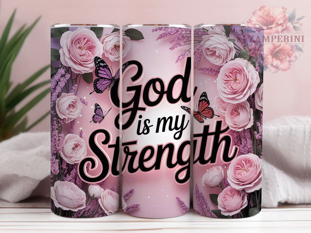 God Is My Strength Faith Tumbler, GOD is My Strength Tumbler, Faith-Based Sublimation Wrap, Inspirational Scripture Wrap, Religious Quote Wrap, Spiritual Tumbler Design, Trendy Gift Idea Sublimation Li Zamperini 