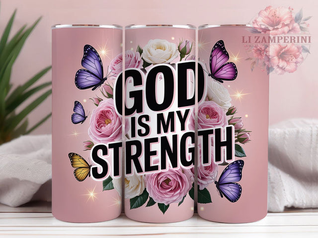 God Is My Strength Faith Tumbler, GOD is My Strength Tumbler, Faith-Based Sublimation Wrap, Inspirational Scripture Wrap, Religious Quote Wrap, Spiritual Tumbler Design, Trendy Gift Idea Sublimation Li Zamperini 