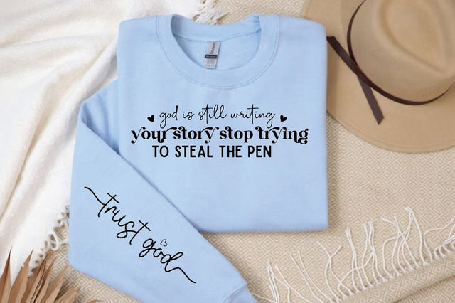 God is still writing your story Sleeve Svg Design, Christian SVG Design SVG Regulrcrative 