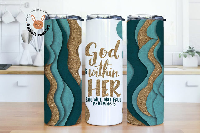 God is within her 20oz Skinny Tumbler Sublimation Design Templates, PNG Digital Download, Tumbler wrap Sublimation Rabbitmakies 