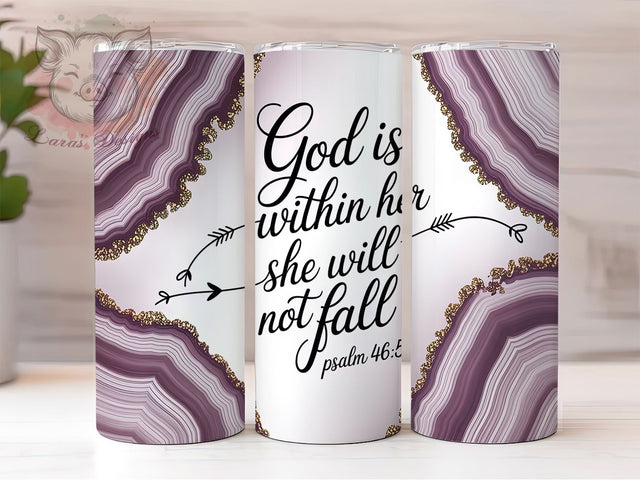 God Is Within Her Bible Tumbler, Religious Tumbler Wrap, God Is Within Her Cup, Inspirational Tumbler, Christian Tumbler Design, Faith-Based Wrap, Women of Faith Tumbler Sublimation Lara' s Designs 