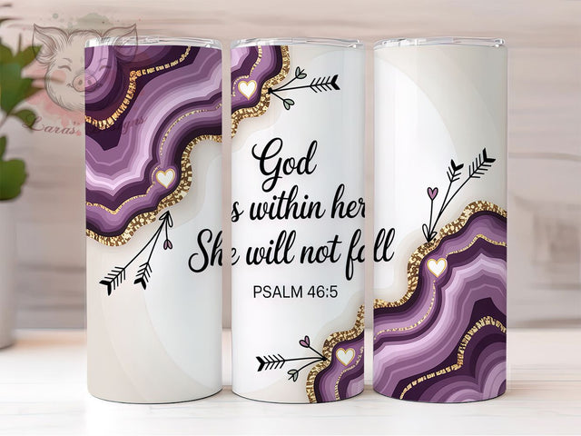 God Is Within Her Bible Tumbler, Religious Tumbler Wrap, God Is Within Her Cup, Inspirational Tumbler, Christian Tumbler Design, Faith-Based Wrap, Women of Faith Tumbler Sublimation Lara' s Designs 