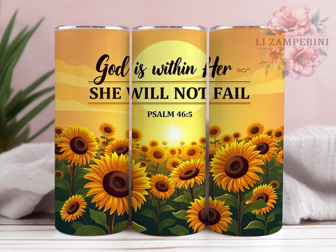 God Is Within Her Psalm 465 Tumbler Wrap, God Is Within Her, 20oz Tumbler Wrap, Sublimation Design, Christian Gift, Inspirational Drinkware, Faith-Based Decor Sublimation Li Zamperini 