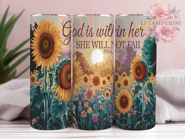 God Is Within Her Psalm 465 Tumbler Wrap, God Is Within Her, 20oz Tumbler Wrap, Sublimation Design, Christian Gift, Inspirational Drinkware, Faith-Based Decor Sublimation Li Zamperini 
