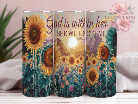 God Is Within Her Psalm 465 Tumbler Wrap, God Is Within Her, 20oz Tumbler Wrap, Sublimation Design, Christian Gift, Inspirational Drinkware, Faith-Based Decor Sublimation Li Zamperini 