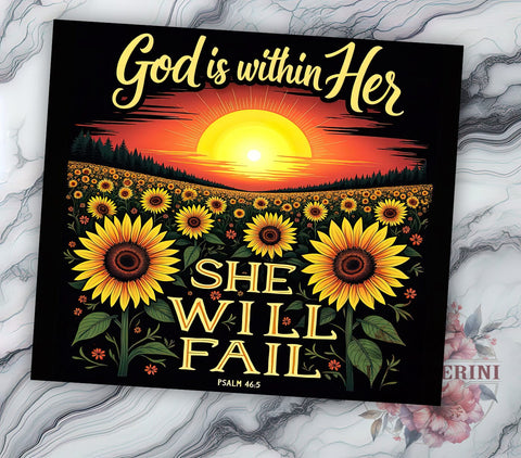 God Is Within Her Psalm 465 Tumbler Wrap, God Is Within Her, 20oz Tumbler Wrap, Sublimation Design, Christian Gift, Inspirational Drinkware, Faith-Based Decor Sublimation Li Zamperini 