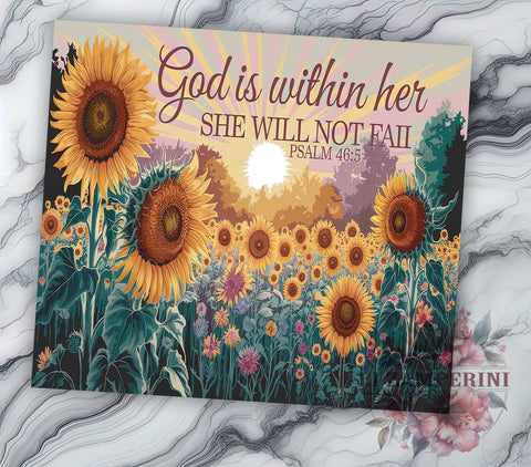 God Is Within Her Psalm 465 Tumbler Wrap, God Is Within Her, 20oz Tumbler Wrap, Sublimation Design, Christian Gift, Inspirational Drinkware, Faith-Based Decor Sublimation Li Zamperini 