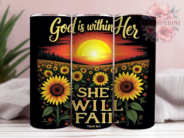 God Is Within Her Psalm 465 Tumbler Wrap, God Is Within Her, 20oz Tumbler Wrap, Sublimation Design, Christian Gift, Inspirational Drinkware, Faith-Based Decor Sublimation Li Zamperini 