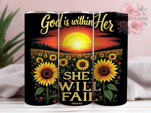 God Is Within Her Psalm 465 Tumbler Wrap, God Is Within Her, 20oz Tumbler Wrap, Sublimation Design, Christian Gift, Inspirational Drinkware, Faith-Based Decor Sublimation Li Zamperini 