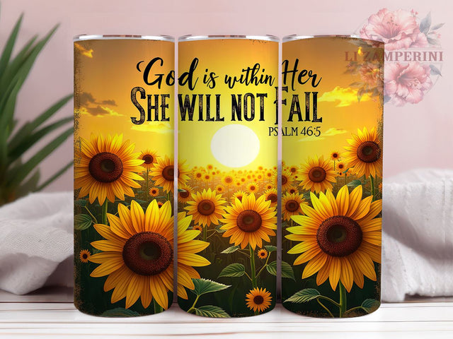 God Is Within Her Psalm 465 Tumbler Wrap, God Is Within Her, 20oz Tumbler Wrap, Sublimation Design, Christian Gift, Inspirational Drinkware, Faith-Based Decor Sublimation Li Zamperini 