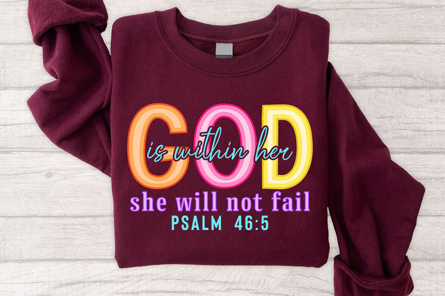 God is within her she will not fail Psalm 46:5 SVG PNG, Christian SVG SVG SVG Studio 