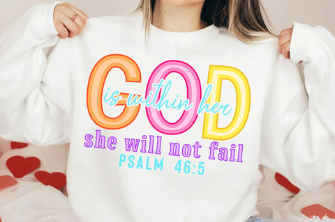 God is within her she will not fail Psalm 46:5 SVG PNG, Christian SVG SVG SVG Studio 